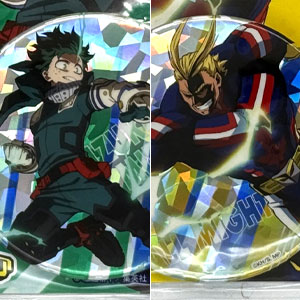 僕のヒーローアカデミア ホログラムちょいデカ缶バッジ その背中を超えろ 緑谷＆オールマイト