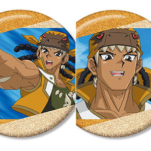 遊☆戯☆王デュエルモンスターズGX ティラノ剣山 場面写グリッター缶バッジ2個セット
