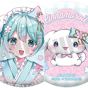 初音ミク×シナモロール 夢桜ver. トレーディンググリッター缶バッジ