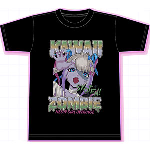 NEEDY GIRL OVERDOSE Tシャツ 超てんちゃん(ブルー＆ピンク)[WHY SO