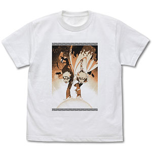 NARUTO-ナルト- 疾風伝 ナルト＆ミナト 『螺旋丸』 Tシャツ/WHITE-L