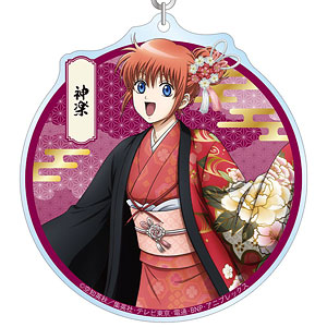 銀魂 描き下ろし 神楽 片面花柄和装ver. BIGアクリルキーホルダー
