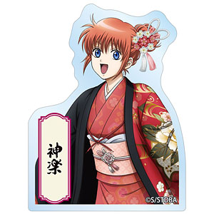 銀魂 描き下ろし 神楽 片面花柄和装ver. ダイカットステッカー