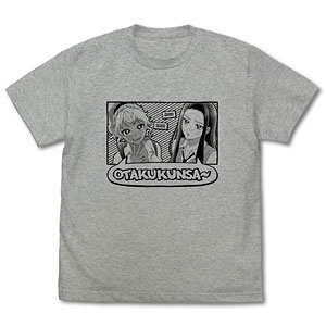 There are no gals who are kind to otaku!? Amane & Ijichi "Hey Otaku-kun" T-shirt/MIX GRAY-XL
