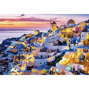 ジグソーパズル 夕陽に染まるサントリーニ 1000マイクロピース (1000M-044)