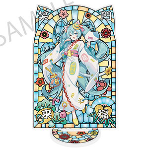 初音ミク×招き猫×真夏の熊谷」ステンドグラス風素材加工アクリル