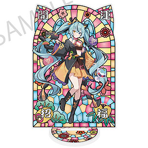 初音ミク×招き猫×真夏の熊谷」ステンドグラス風素材加工アクリル