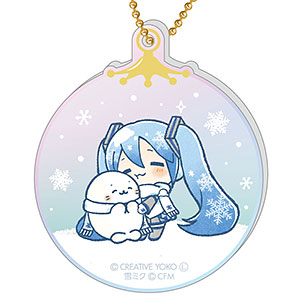 しろたん×初音ミク　トレーディングオーロラアクリルキーホルダー(BOX) しろたん×雪ミク オーロラアクリルキーホルダー 等身ver.[キャラバン