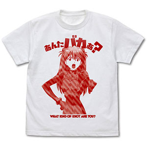 EVANGELION アスカ 「あんたバカぁ？」 Tシャツ/WHITE-L