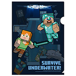 MINECRAFT マインクラフト ギミック付きA4クリアファイル (4)SURVIVE UNDERWATER！