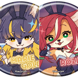 缶バッジ「Bunnimals -バニーガール・アニマルズ-」11/レトロアートイラスト 5個入りBOX