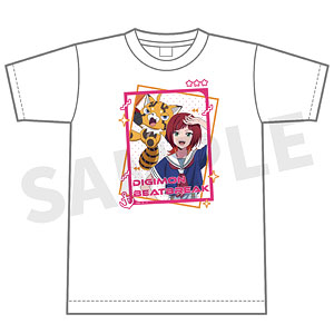 DIGIMON BEATBREAK Tシャツ レーナ＆プリスティモン(マリンルックver) XL