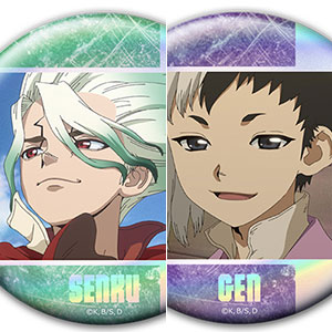 Dr.STONE ホログラム缶バッジ4個セット 千空＆龍水＆ゲン＆ゼノ[アズ