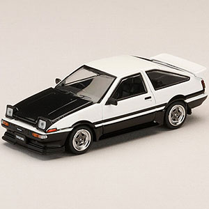 1/64 トヨタ スプリンター トレノ GT APEX (AE86) 後期型 JDM Style カーボンボンネット ホワイト/ブラック