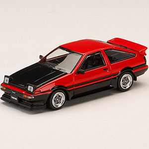 1/64 トヨタ スプリンター トレノ GT APEX (AE86) 後期型 JDM Style カーボンボンネット レッド / ブラック