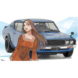 1/24 「旧車GIRLS」ニッサン スカイライン 2000GT-R (KPGC110) w/フィギュア プラモデル