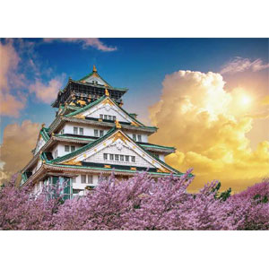ジグソーパズル 黄金の空と桜咲く大阪城(大阪) 500ピース (05-1109)